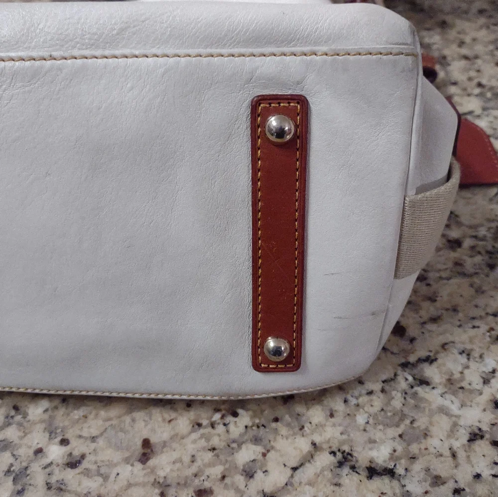 Dooney & Bourke Shoulder Bag White/Brown LG - Picture 12 of 16